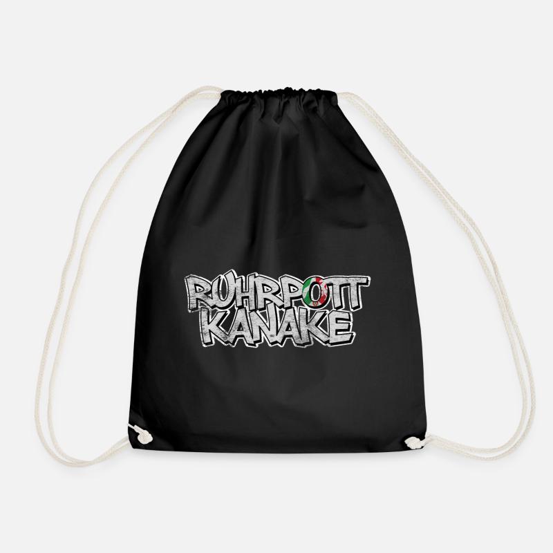 Ruhrpott Kanake mit NRW Logo - Turnbeutel - Schwarz