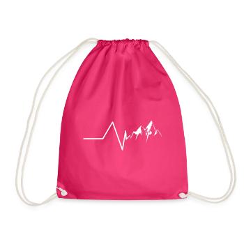 Mountain heartbeat - Drawstring Bag - fuchsia - Front