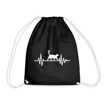 Battement De Coeur Chat Rythme Cardiaque - Sac de sport léger - noir - Devant