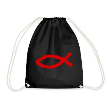 Jésus poisson Ichthys poisson poisson poisson - Sac de sport léger - noir - Devant