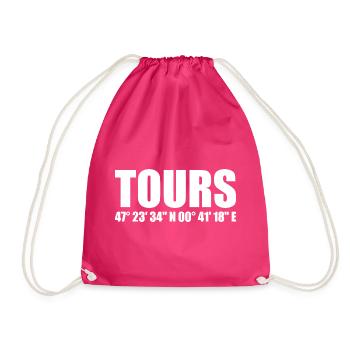 Tours Koordinaten - Turnbeutel - Fuchsia - Vorne