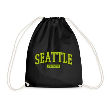 Seattle Washington Schriftzug - Turnbeutel - Schwarz - Vorne