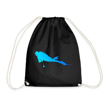 Tauchen Scuba Diver Scuba Taucher Free Dive - Drawstring Bag - black - Front