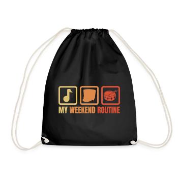 Funny Drummer Weekend - Drawstring Bag - black - Front