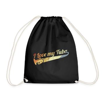 Ich liebe Tuba Musik - Turnbeutel - Schwarz - Vorne