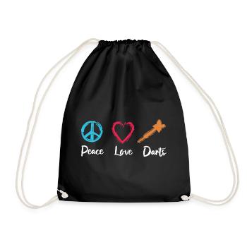 Frieden Liebe Darts - Turnbeutel - Schwarz - Vorne
