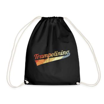 Vintage Trampoline Jumping - Drawstring Bag - black - Front