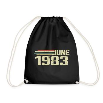 Juin 1983 Anniversaire Juin 1983 Juin 1983 Anniversaire - Sac de sport léger - noir - Devant