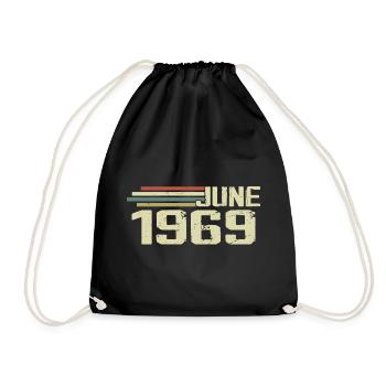 Juin 1969 Anniversaire Juin 1969 Juin 1969 Anniversaire - Sac de sport léger - noir - Devant