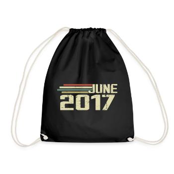 Juni 2017 Jahrestag Juni 2017 Juni 2017 Geburtstag - Turnbeutel - Schwarz - Vorne