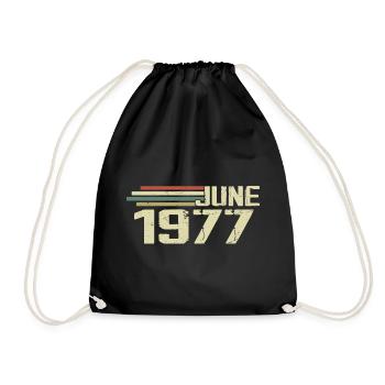 Juin 1977 Anniversaire Juin 1977 Juin 1977 Anniversaire - Sac de sport léger - noir - Devant