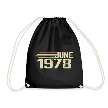 Juin 1978 Anniversaire Juin 1978 Juin 1978 Anniversaire - Sac de sport léger - noir - Devant