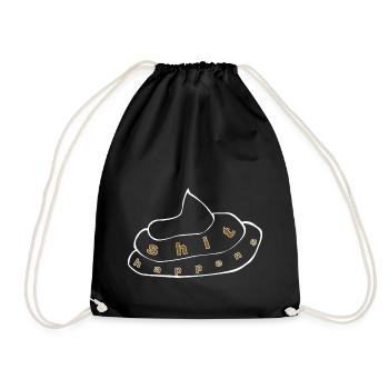 shit happens 1 - Drawstring Bag - black - Front