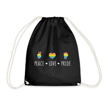 LGBT Pride Month - Peace. Love. Pride - Drawstring Bag - black - Front