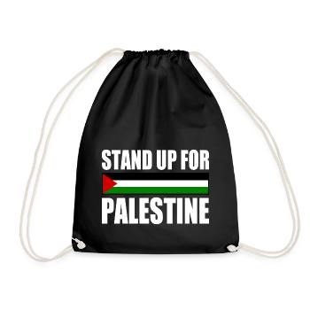 stand up for palestine - Drawstring Bag - black - Front