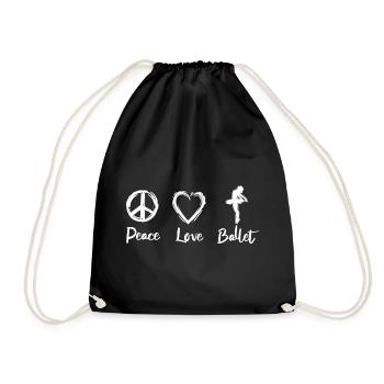 Peace Love Ballet - Drawstring Bag - black - Front