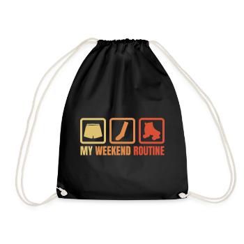 Weekend with roller skates - Drawstring Bag - black - Front