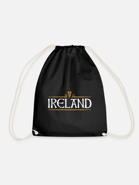 Ireland - Irland - Ire - irisch - Harfe - Turnbeutel - Schwarz