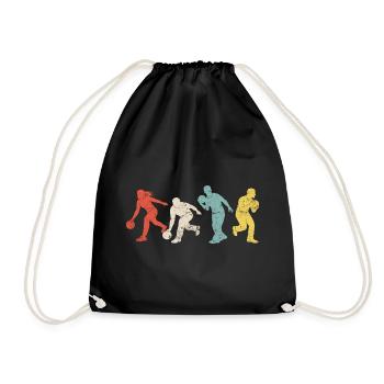 Dynamic bowling silhouettes in colors - Drawstring Bag - black - Front
