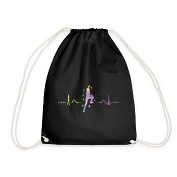 Boulderer heartbeat Bouldering Bouldering - Drawstring Bag - black - Front