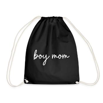 Boy Mom Jungs Mama Schreibschrift Design - Turnbeutel - Schwarz - Vorne