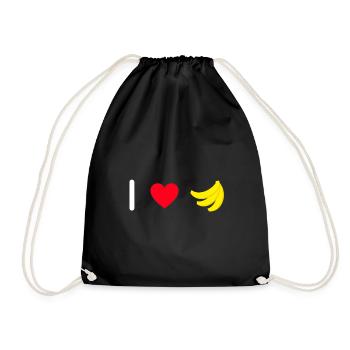 I love bananas - Drawstring Bag - black - Front