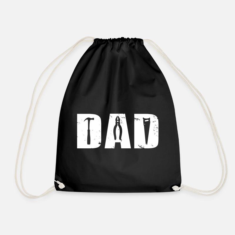 DAD - Tools - Father - Papa - Father's Day Gift - Drawstring Bag - black