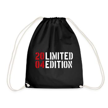 Limited Edition 2004 - 18. Geburtstag Typographie - Turnbeutel - Schwarz - Vorne