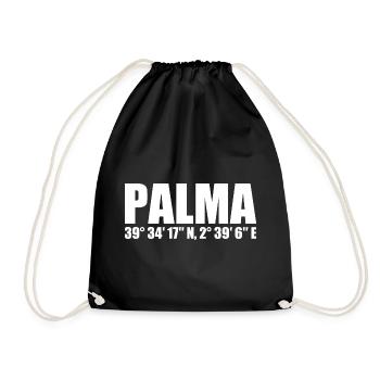 Palma Koordinaten - Turnbeutel - Schwarz - Vorne