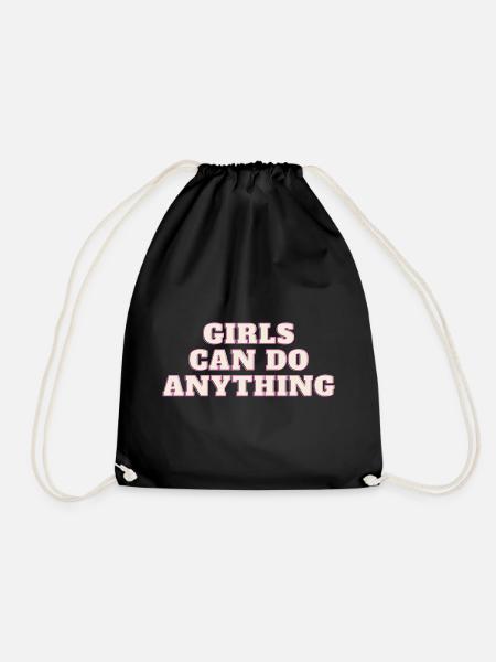 Girls can do anything - Turnbeutel - Schwarz