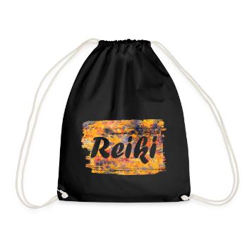 reiki schriftzug e 280 - Turnbeutel - Schwarz - Vorne