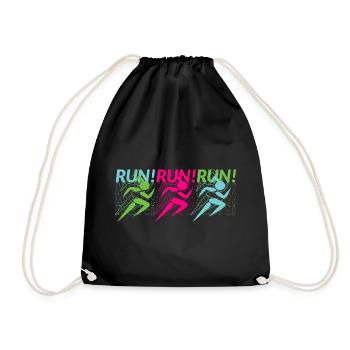 Jogging, Running, Athletes - Drawstring Bag - black - Front
