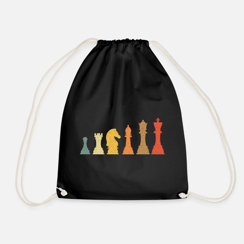 Schach Evolution Vintage Retro - Turnbeutel - Schwarz