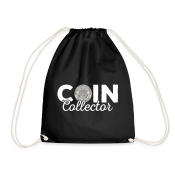 Coin Collector Coin Collecting Numismatist - Drawstring Bag - black - Front