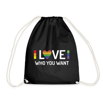 Pride Month - Liebe, wen du willst - Turnbeutel - Schwarz - Vorne