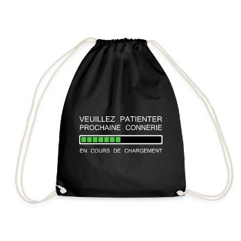 Prochaine connerie en cours - Sac de sport léger - noir - Devant