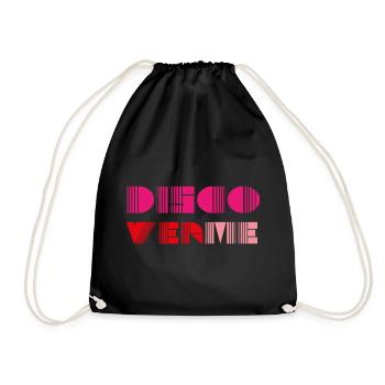 discover me - Geometrische Barcode Pink Typografie - Turnbeutel - Schwarz - Vorne