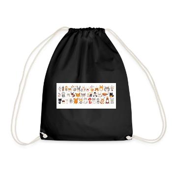 Cute little animals - Drawstring Bag - black - Front
