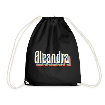 Aleandra t-shirt rétro vintage t-shirt cadeau - Sac de sport léger - noir - Devant