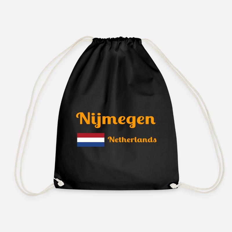 Nijmegen Netherlands- Stylish prints - Drawstring Bag - black
