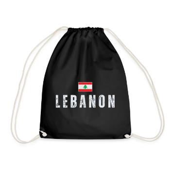 Proud Lebanese, flag of Lebanon - Drawstring Bag - black - Front