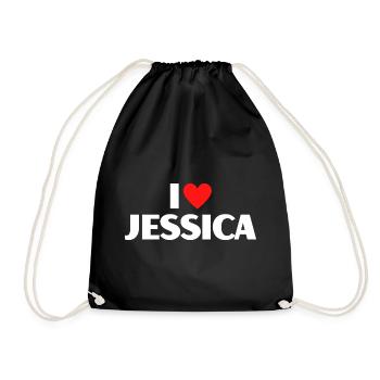 J'adore Jessica Red Heart, fan du nom romantique - Sac de sport léger - noir - Devant