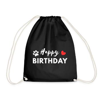 Happy Birthday Dog - Turnbeutel - Schwarz - Vorne