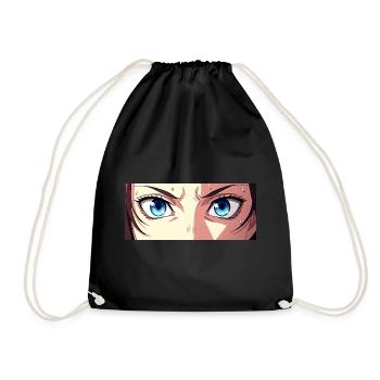 Anime Eyes Blue Iris Manga Fan - Drawstring Bag - black - Front