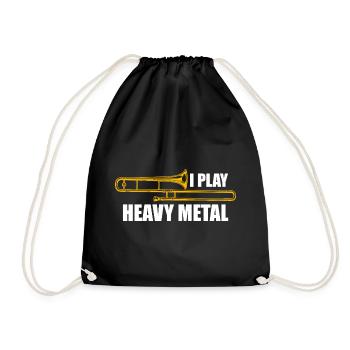 Heavy metal Posaune Posaunenspieler Posaunist - Turnbeutel - Schwarz - Vorne