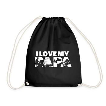Ich liebe die musikalische Silhouette meines Papa-Klavierspielers - Turnbeutel - Schwarz - Vorne
