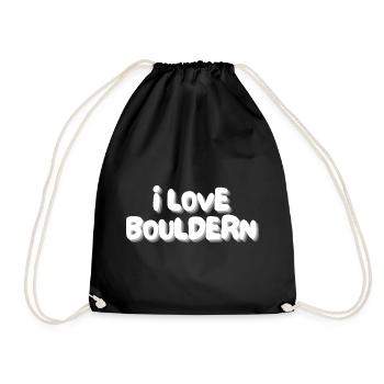 Ich liebe Bouldern - Turnbeutel - Schwarz - Vorne