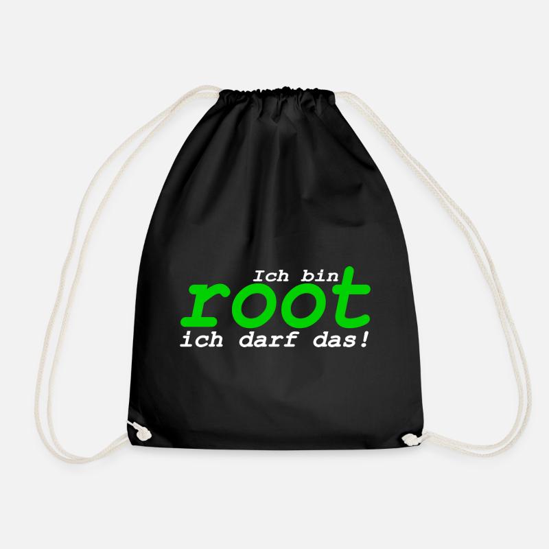 Ich bin root ich darf das - Turnbeutel - Schwarz