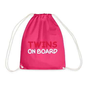 Twins - Drawstring Bag - fuchsia - Front