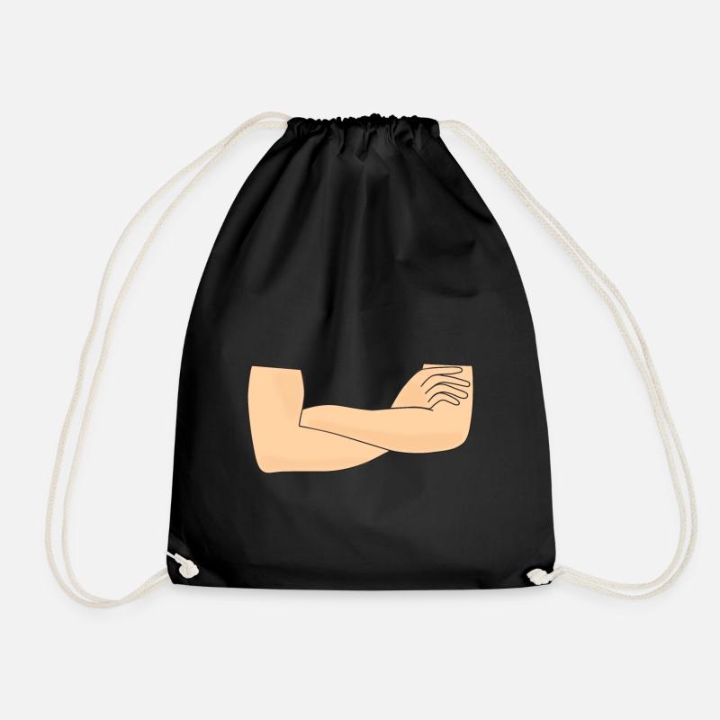 Crossed arms - Drawstring Bag - black